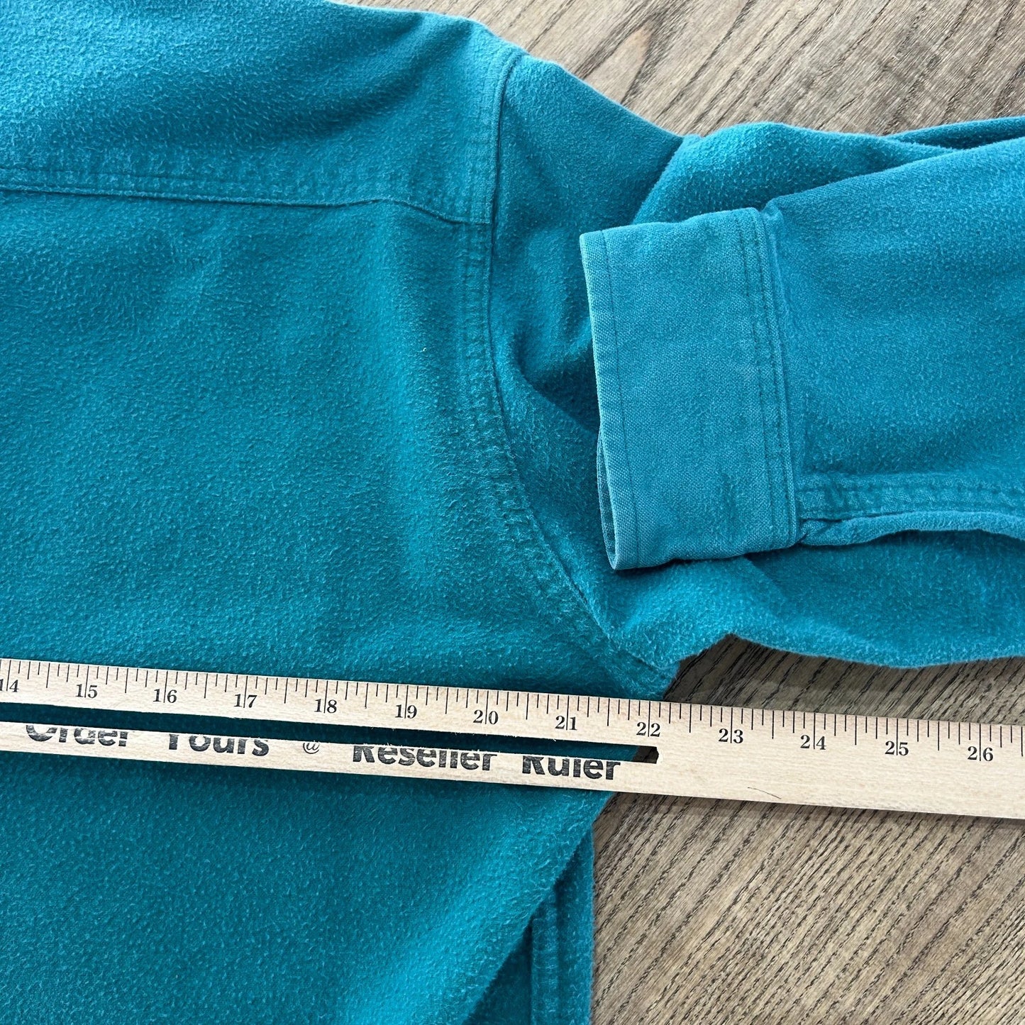 VINTAGE | St. Johns Bay Teal Blue Chamois Cloth Button Down Shirt sz M-Tall
