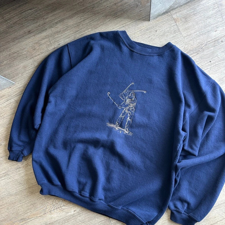 1990s | Embroidered GOLF SWING Vintage Crewneck Sweater sz L