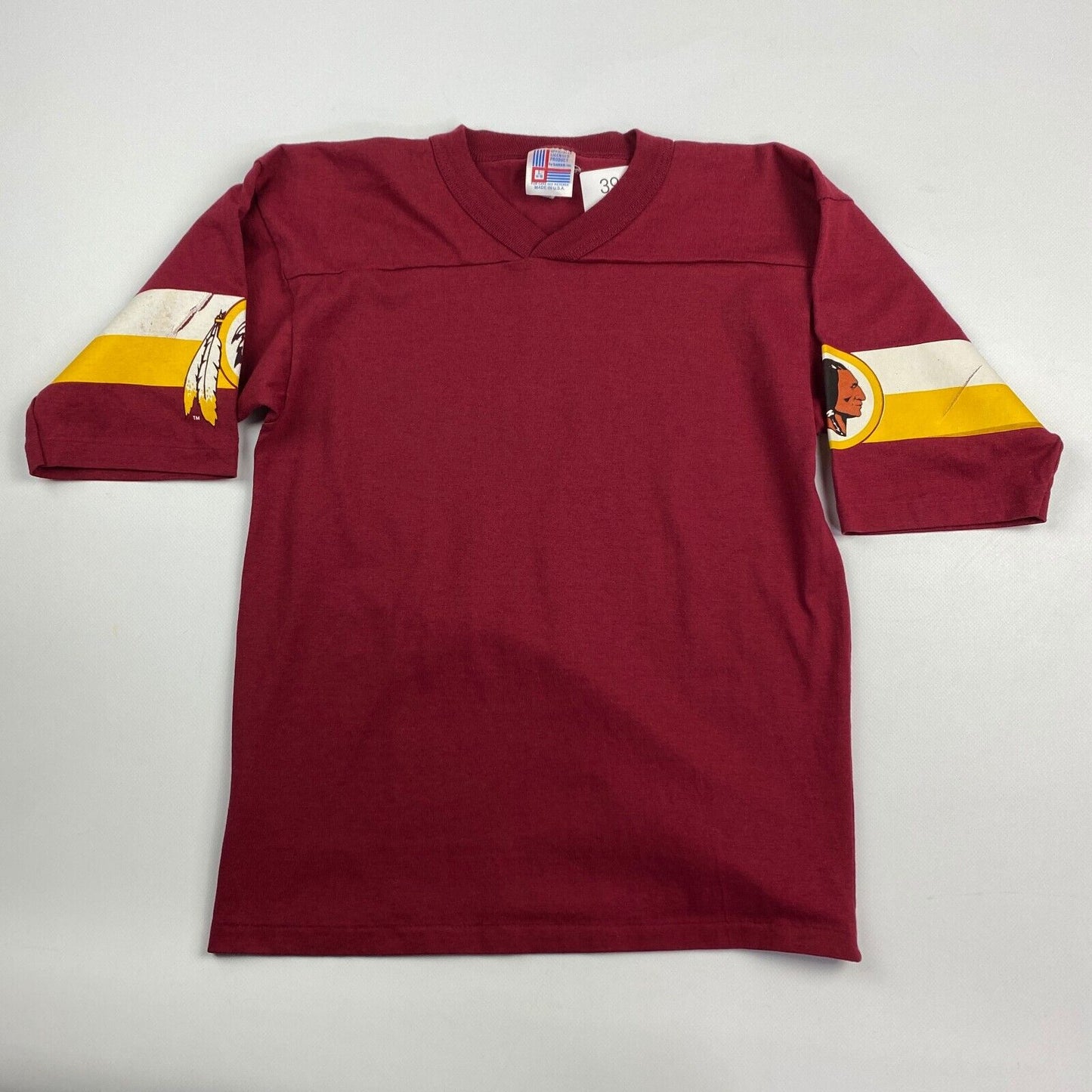 VINTAGE 90s Washington Redskins 3/4 Sleeve T-Shirt sz Large 14-16 Youth