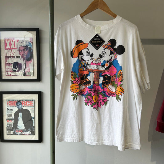 VINTAGE 90s | Mickey Mouse Hawaii Vacation White T-Shirt sz XL Adult