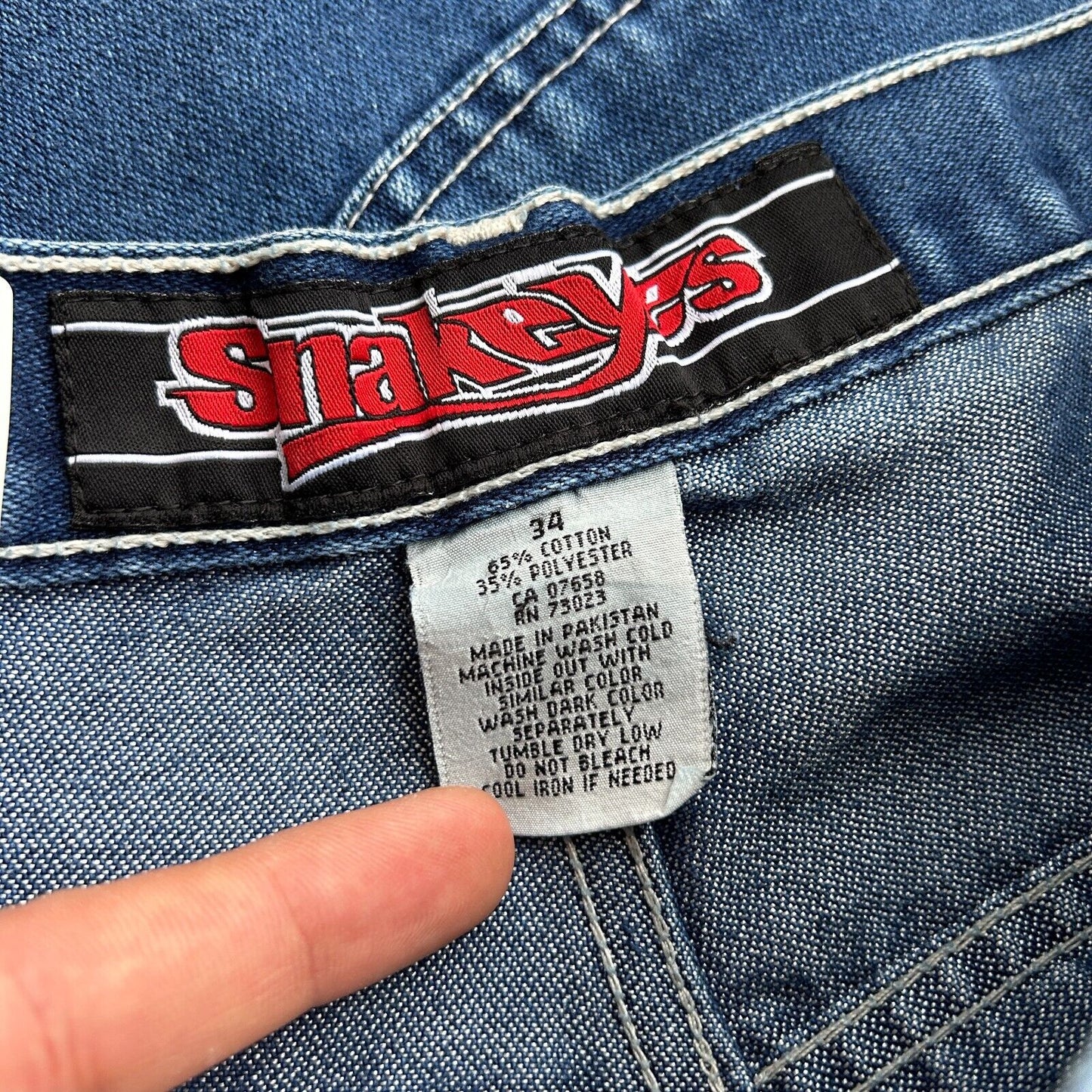 VINTAGE | Snakeyes Wide Leg Baggy Rave Jeans Pants sz W34