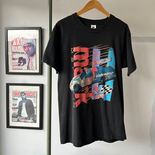 VINTAGE 90s | NASCAR VALVOLINE Racing Black T-Shirt sz L Adult