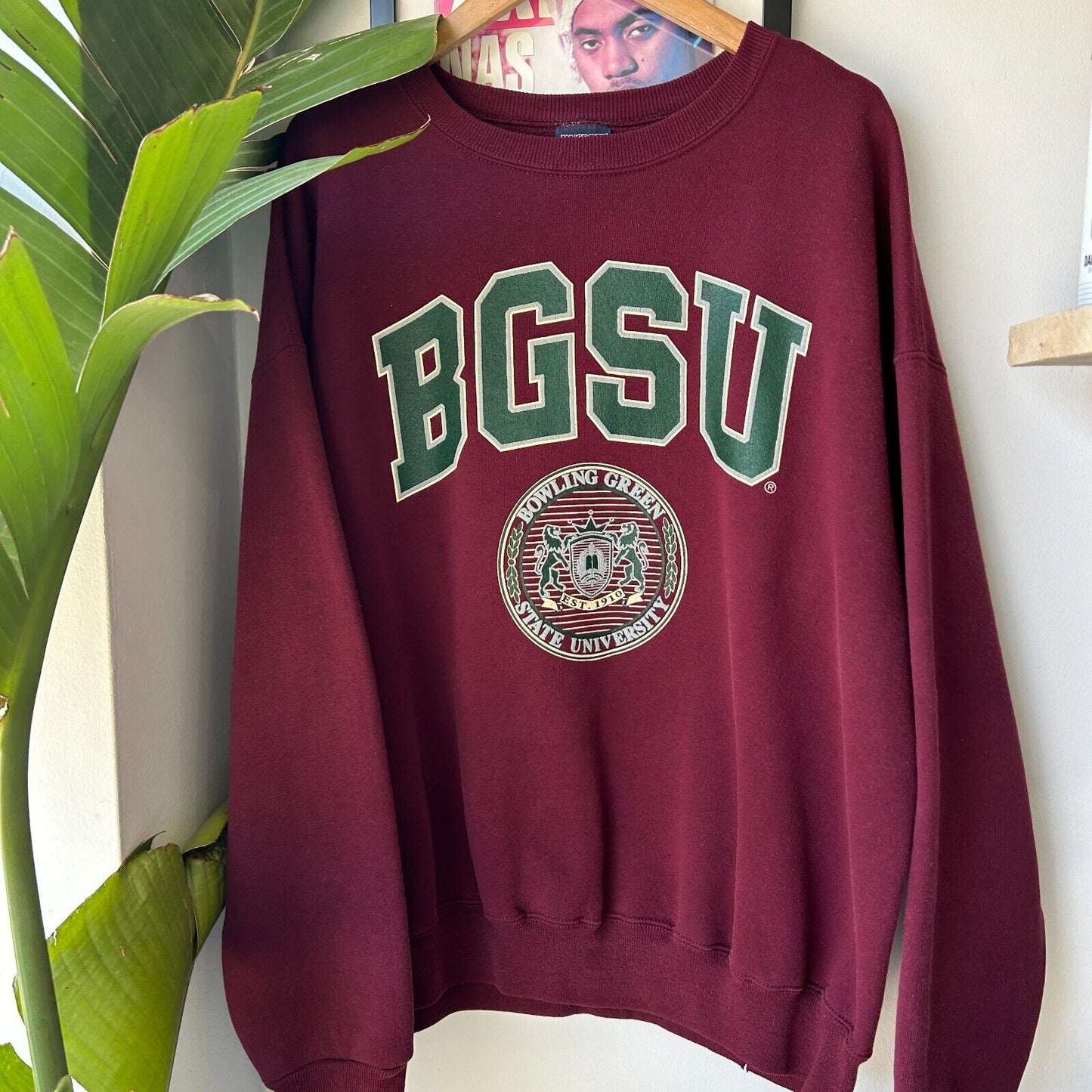 VINTAGE 90s | Bowling Green State University Crest Sweater sz XXL Adult