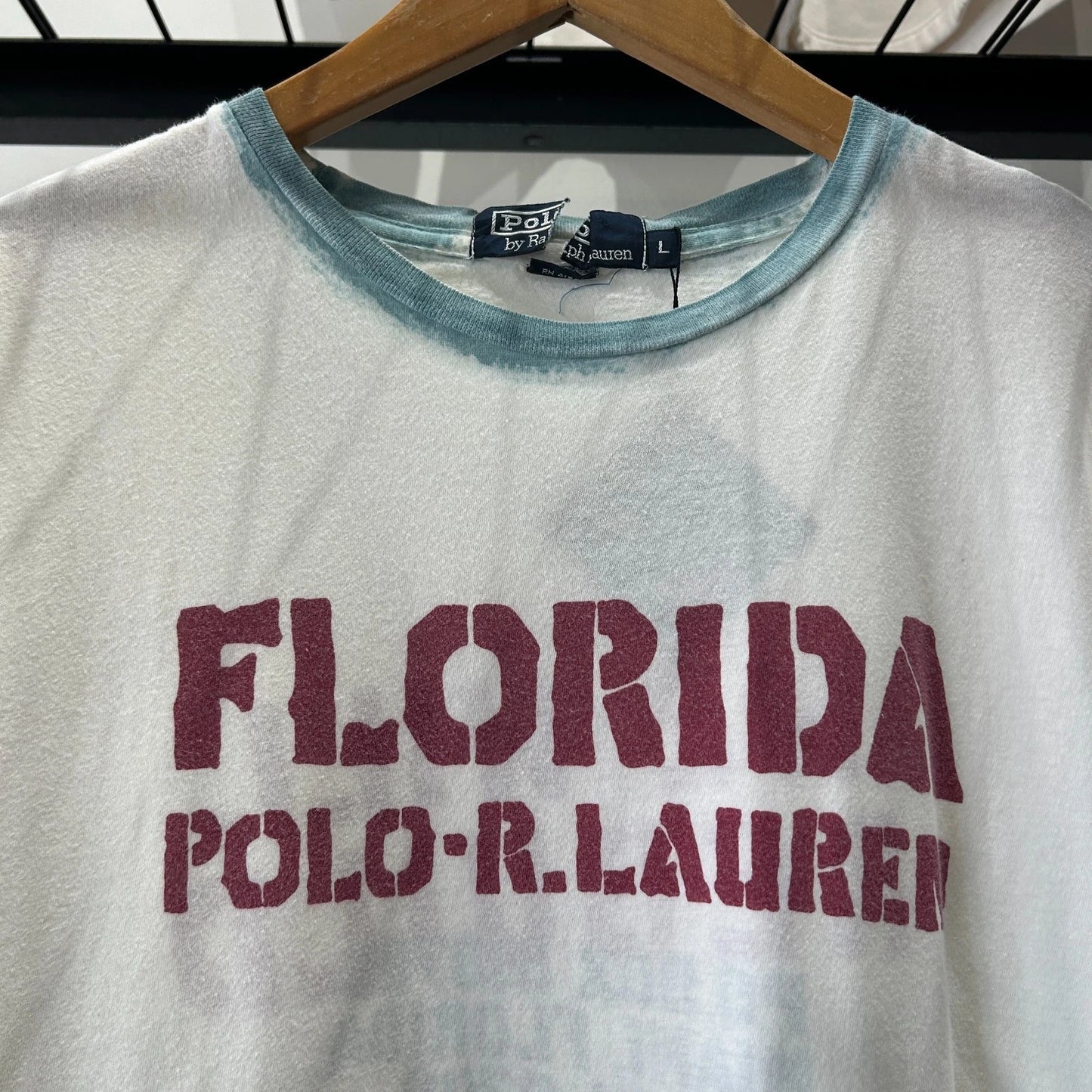 VINTAGE 90s | Polo by Ralph Lauren Florida Hurricane Andrew Relief T-Shirt sz L