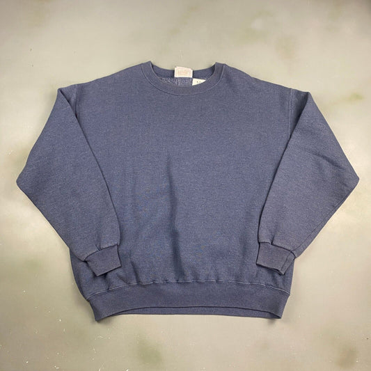 VINTAGE 90s Blank Grey Lee Heavyweight Crewneck Sweater sz Large Men Adult