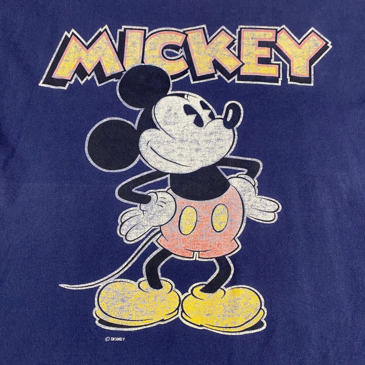 VINTAGE 90s Mickey Mouse Cartoon Character Navy T-Shirt sz XL Adult