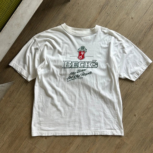 VINTAGE 90s | BECK'S Key Beer For Key People T-Shirt sz L