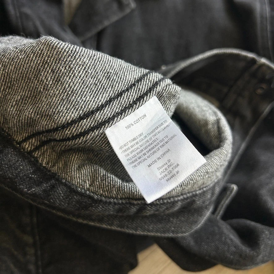 VINTAGE | Stussy Black Denim Workwear Chore Jacket sz M/L