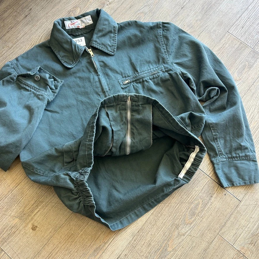 VINTAGE | Champion Teal Green Mechanic Shop Jacket sz S