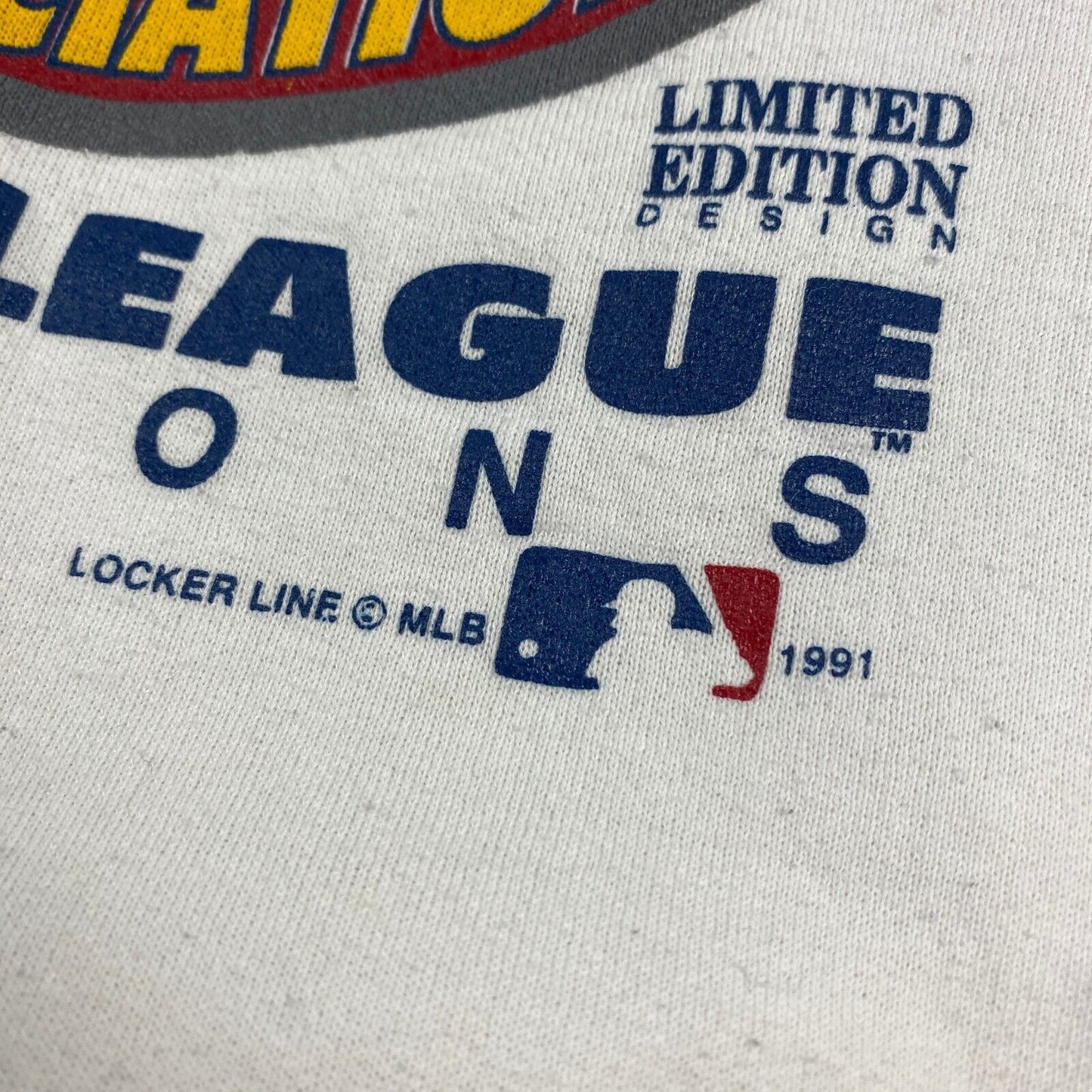VINTAGE 90s Atlanta Braves MLB White Crewneck Sweater sz Large Men
