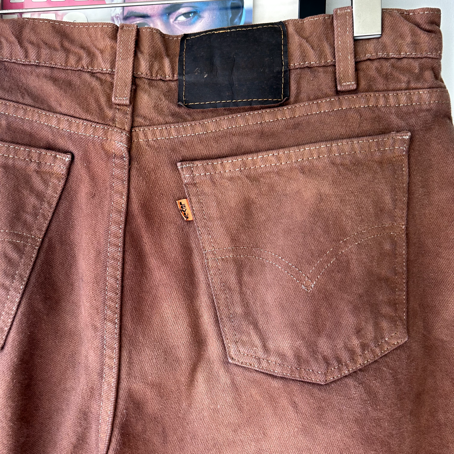 VINTAGE | 1990s Levis Brown Jean Shorts sz W36 Made In USA