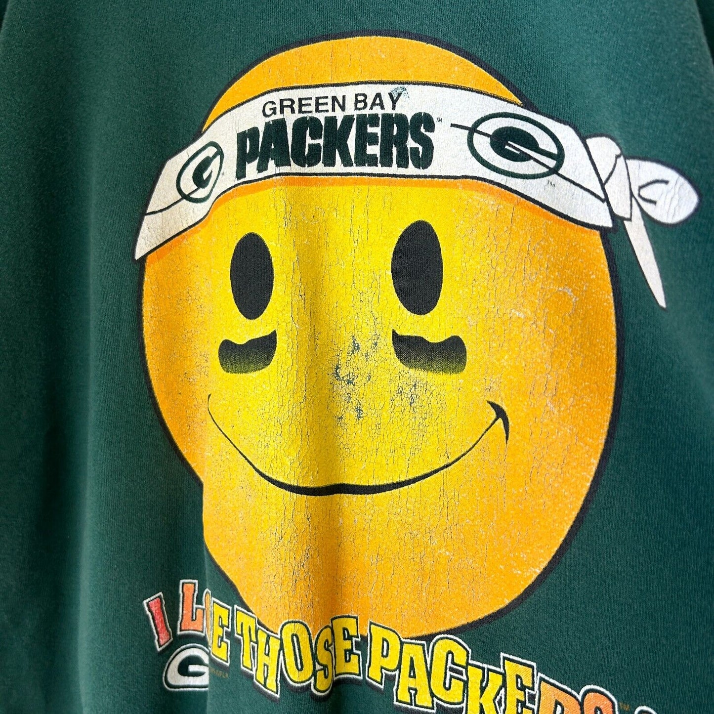 VINTAGE 90s | Green Bay Packers Cliff Engle Football Smiley Sweater sz 3XL Adult