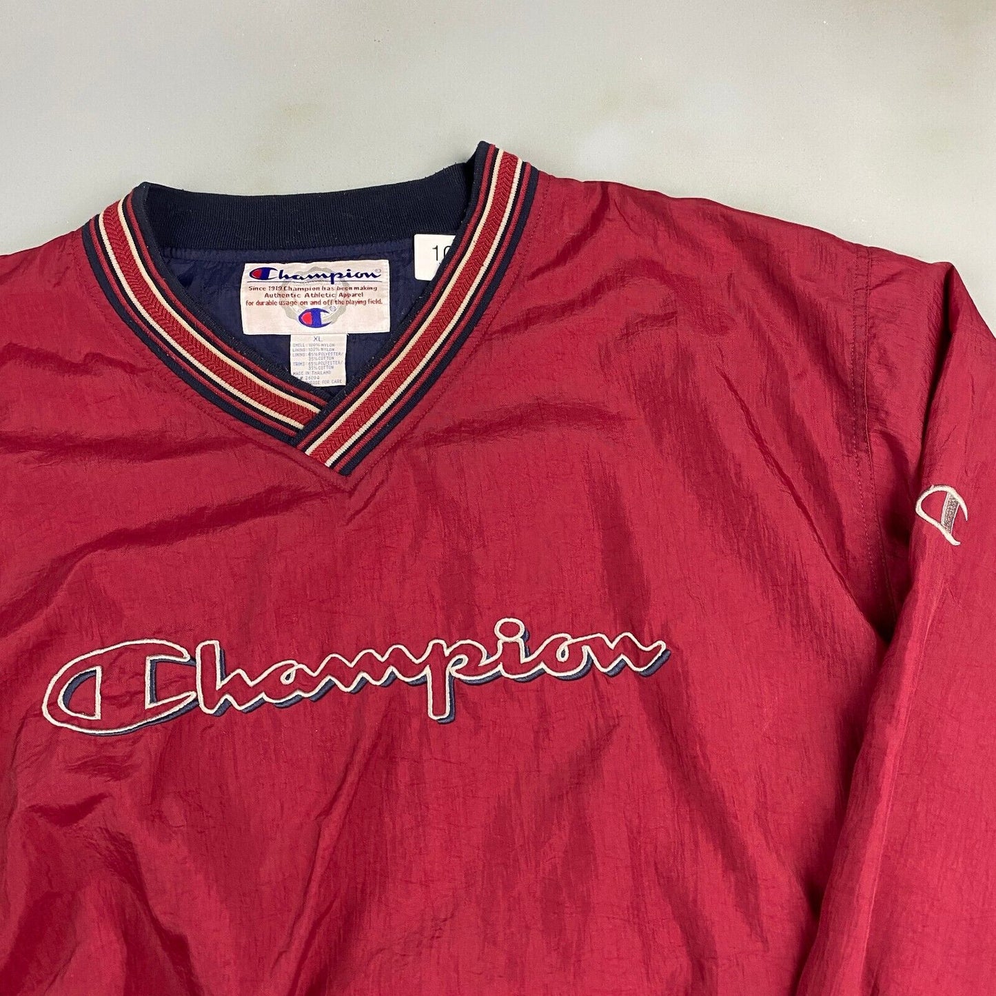 VINTAGE 90s Champion Big Logo Pullover Windbreaker Jacket sz XL Men Adult