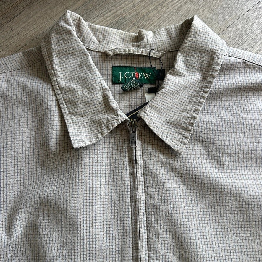 VINTAGE 90s | J.Crew Plaid Check Cotton Canvas Harrington Jacket sz L