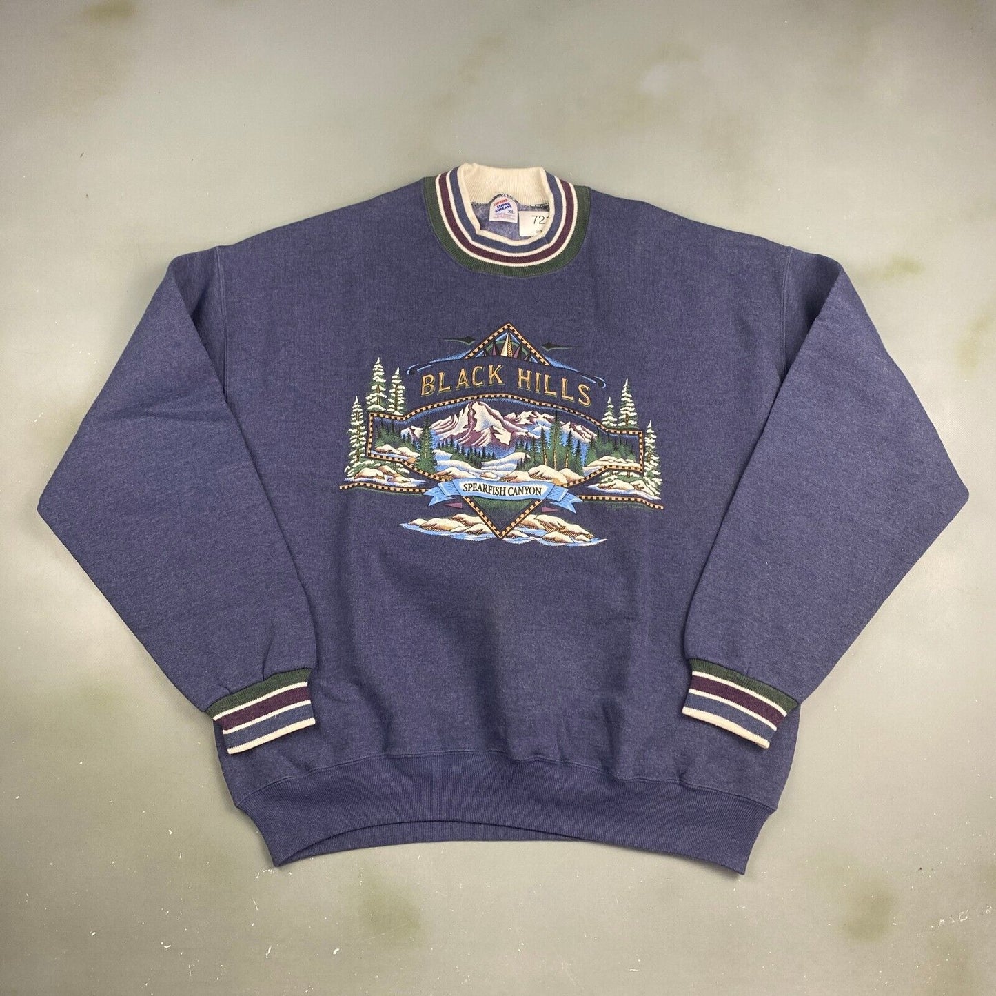 VINTAGE 90s Black Hills Spearfish Canyon Crewneck Sweater sz XL Mens Adult