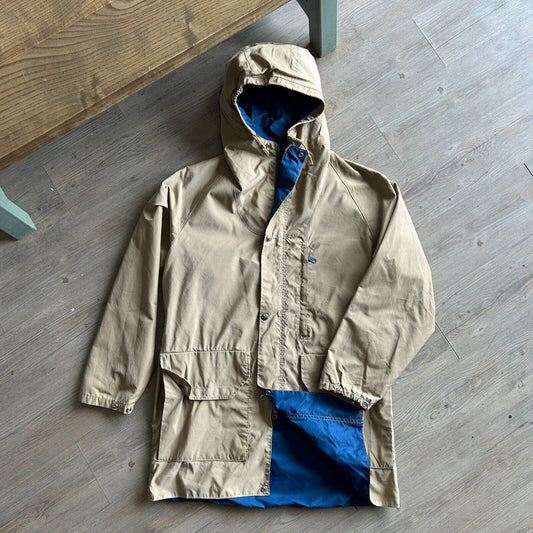 VINTAGE 80s 90s | The North Face Tan Hooded Trench Jacket sz M Adult