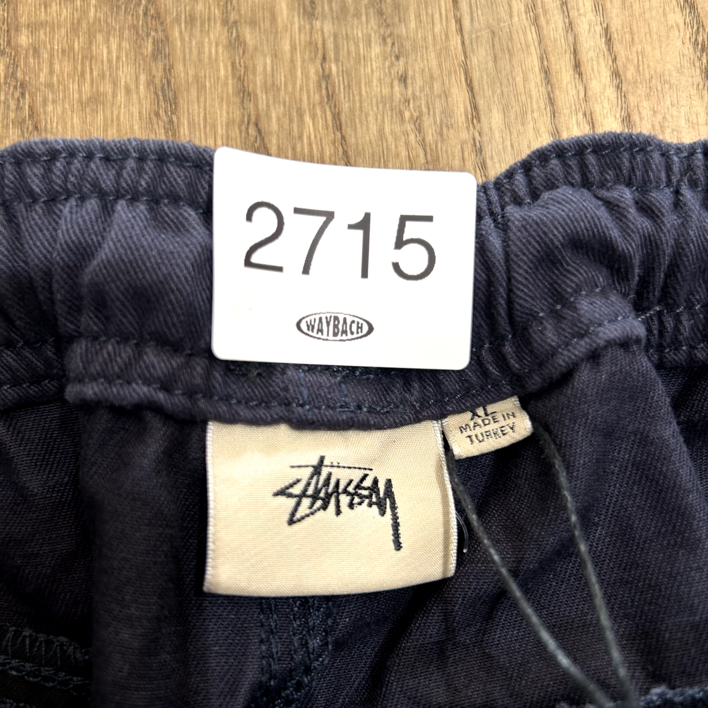 NWT | STUSSY Brushed Bleach Shorts Navy Blue sz XL W32-36 Baggy