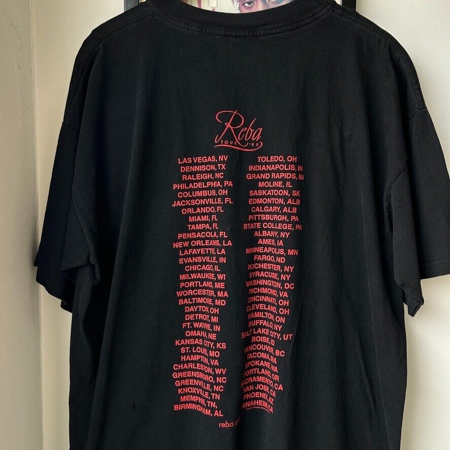 VINTAGE 90s | Reba Portrait Country Band Tour T-Shirt sz XL