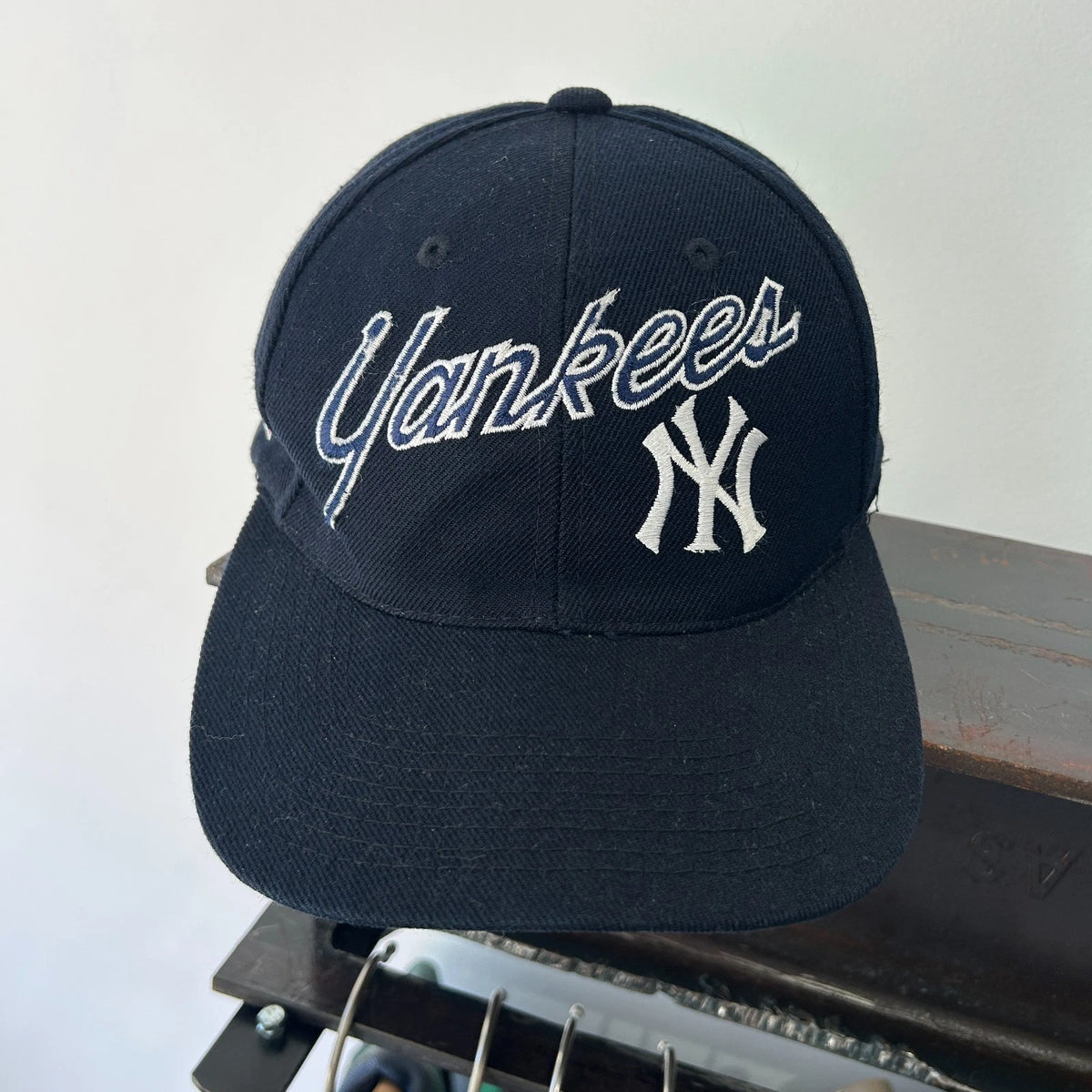 VINTAGE 90s | New York NY Yankees Script Sports Specialties Snapback Hat sz OS