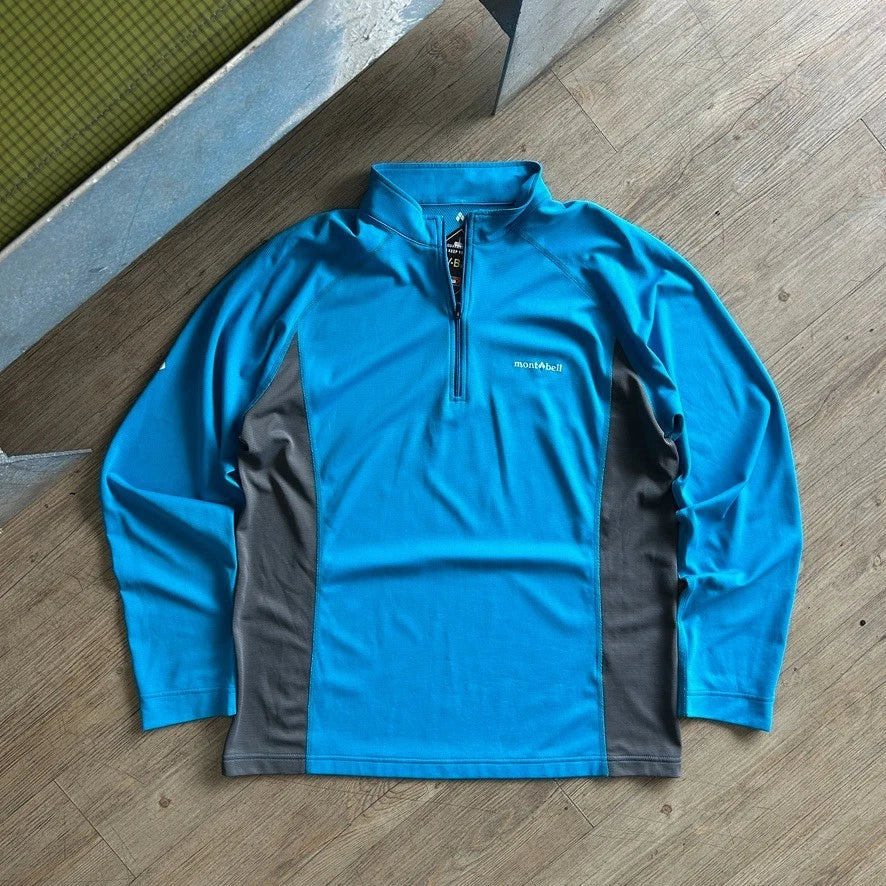 MONTBELL | 1/4 Zip Thermal Long Sleeve Jersey T-Shirt sz L/XL