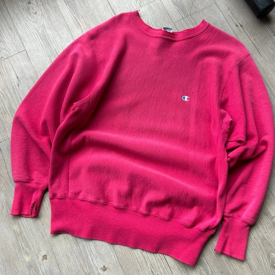 VINTAGE | Champion Reverse Weave Pink Crewneck Sweater sz L