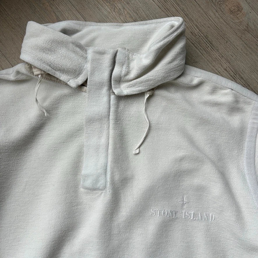 VINTAGE | 1987 S/S Stone Island 1/4 Zip Hooded Sweater sz XL