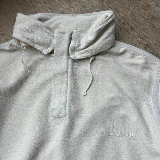 VINTAGE | 1987 S/S Stone Island 1/4 Zip Hooded Sweater sz XL