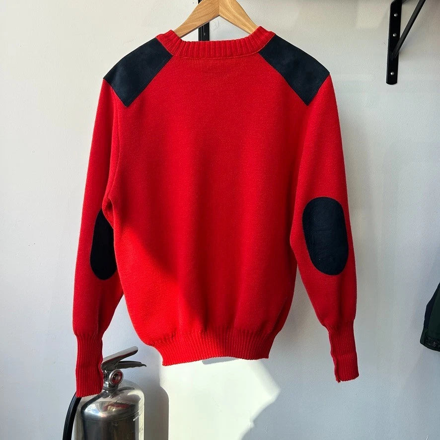 BURBERRYS 1990 | Vintage Suede Patch Wool Knit Sweater sz L