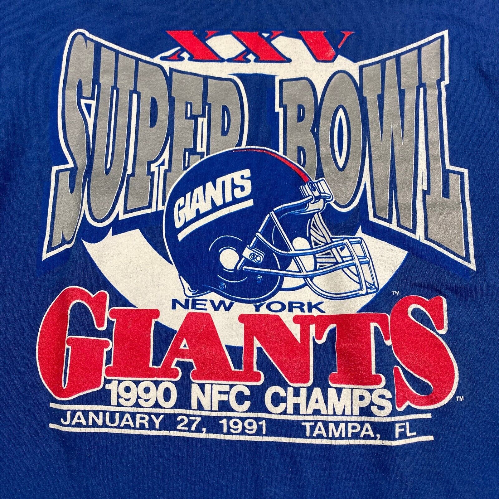 Vintage OG 90’s 90’ New York Giants T-Shirt Super Bowl XXV Champs DS NFL  *RARE*