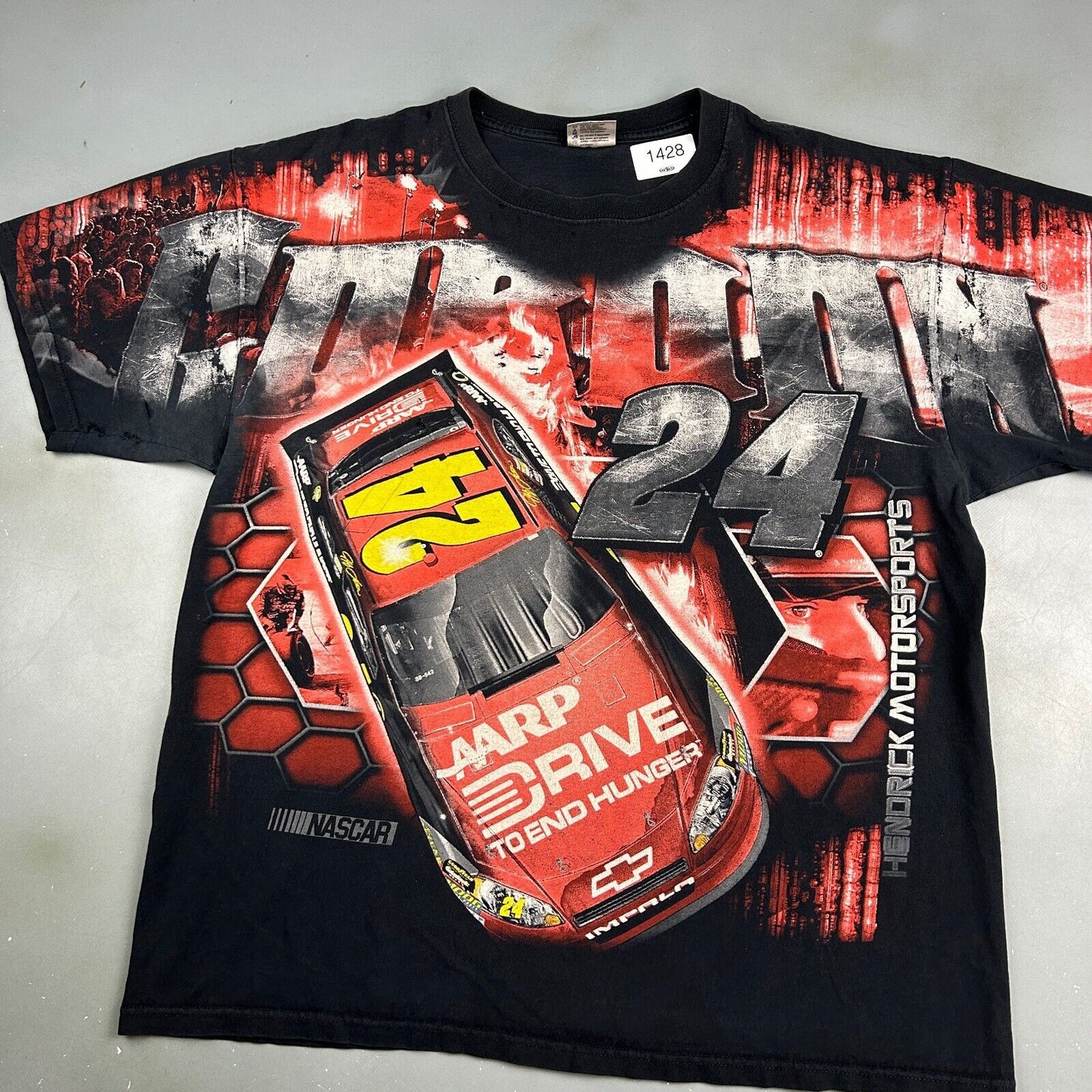 VINTAGE Nascar #24 Gordon All Over Print Racing T-Shirt sz XL Adult