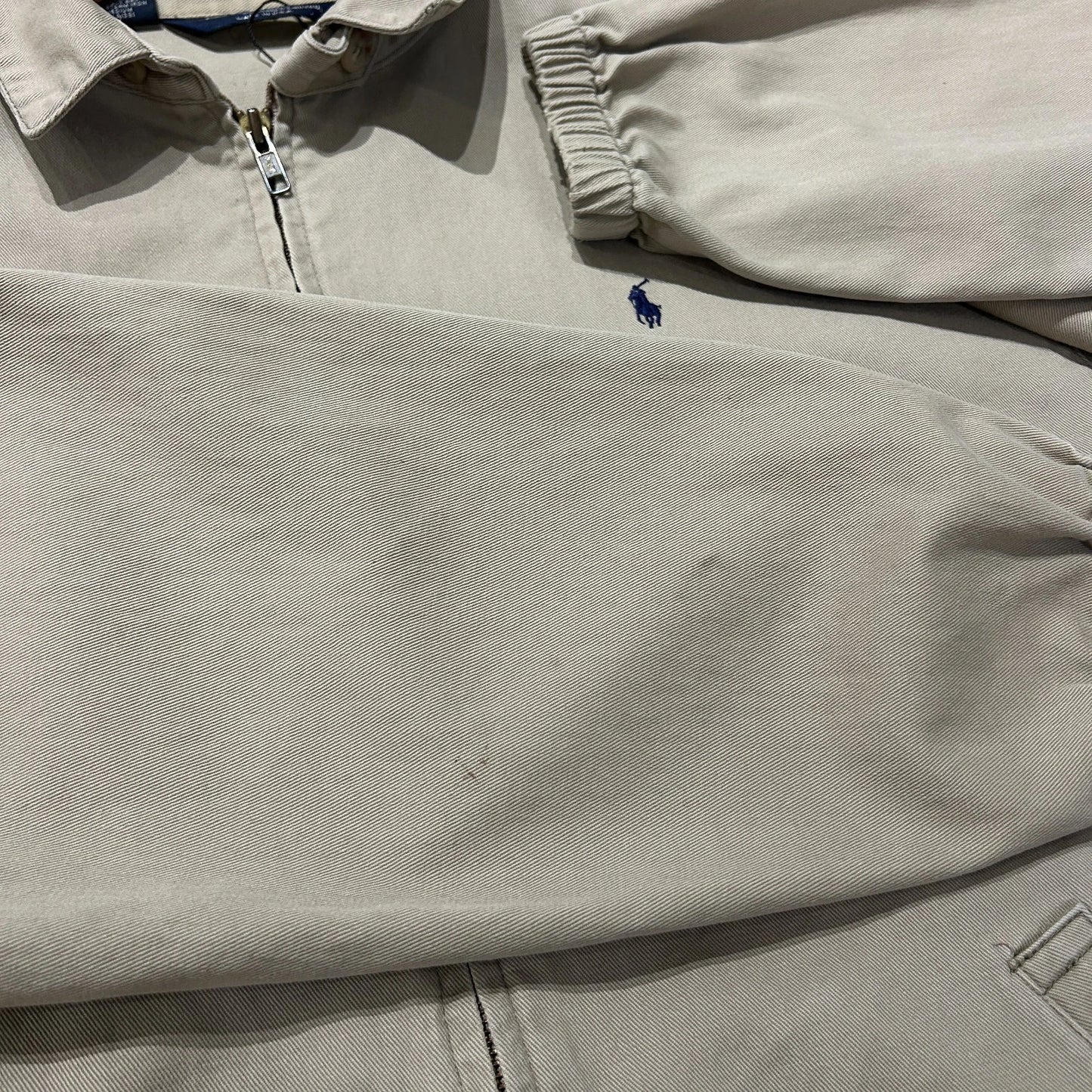 VINTAGE 90s | Polo by Ralph Lauren Cotton Canvas Khaki Harrington Jacket sz M