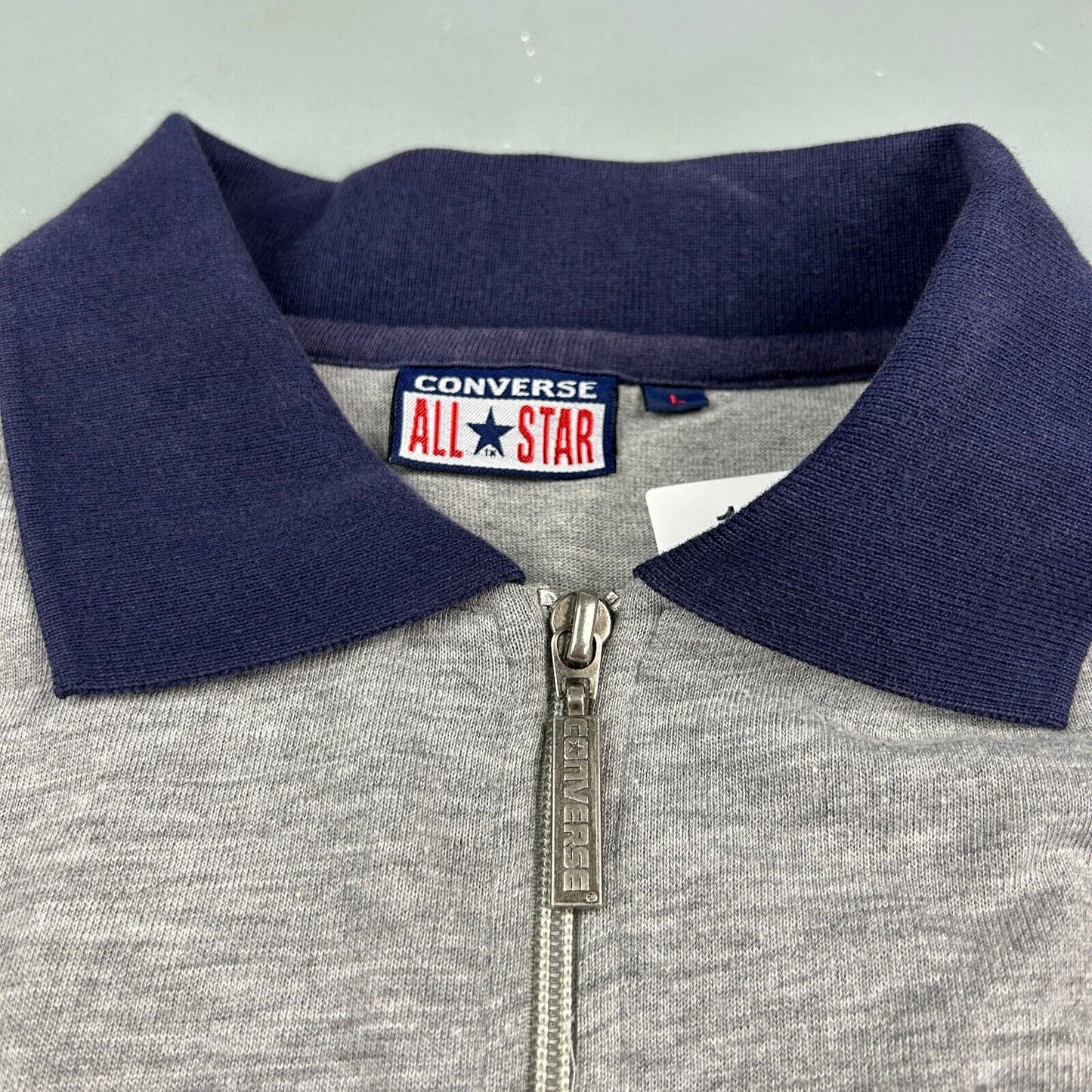VINTAGE Converse All Star 1/4 Zip Polo Rugby Shirt sz Large Adult
