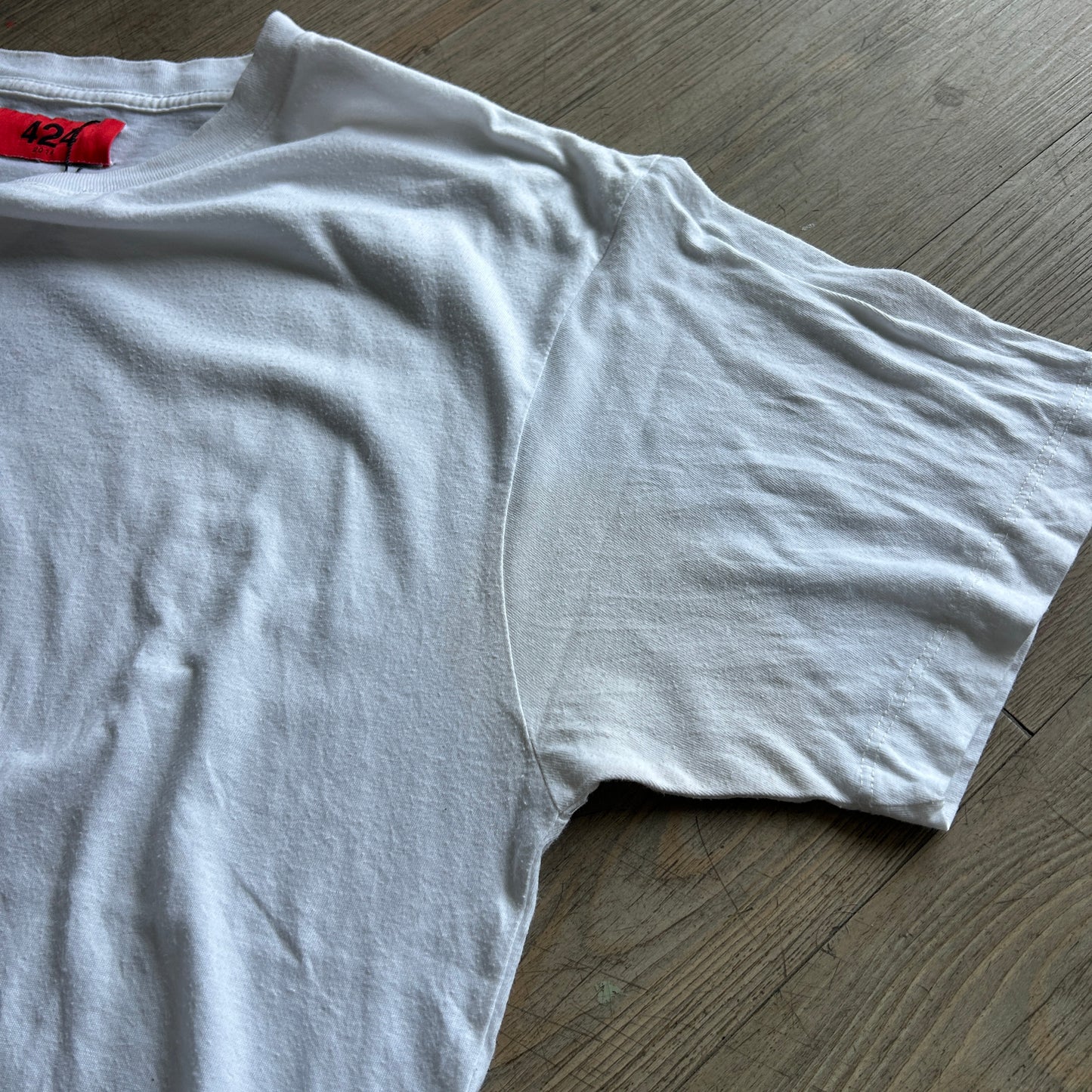 424 | Stamped Logo White T-Shirt sz L