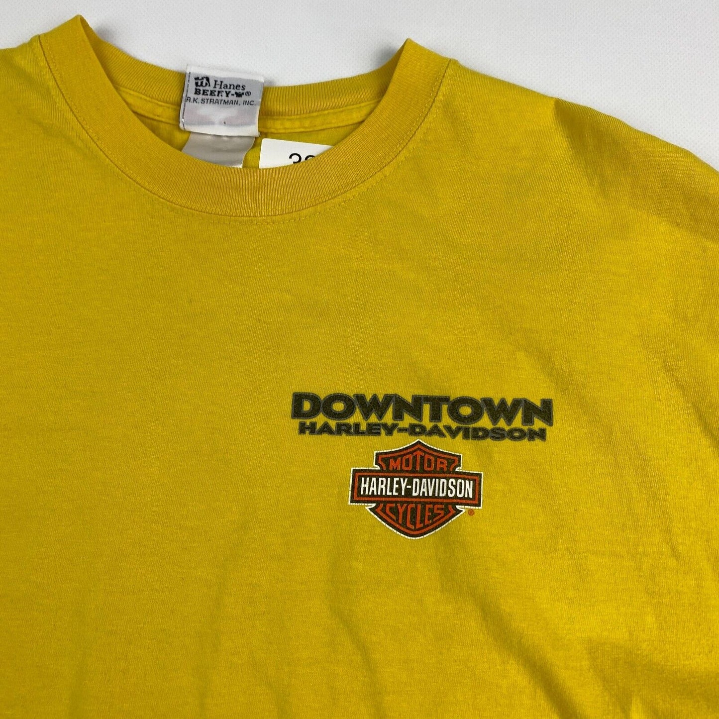 VINTAGE Harley Davidson Seattle Graphic Yellow T-Shirt sz XL Men
