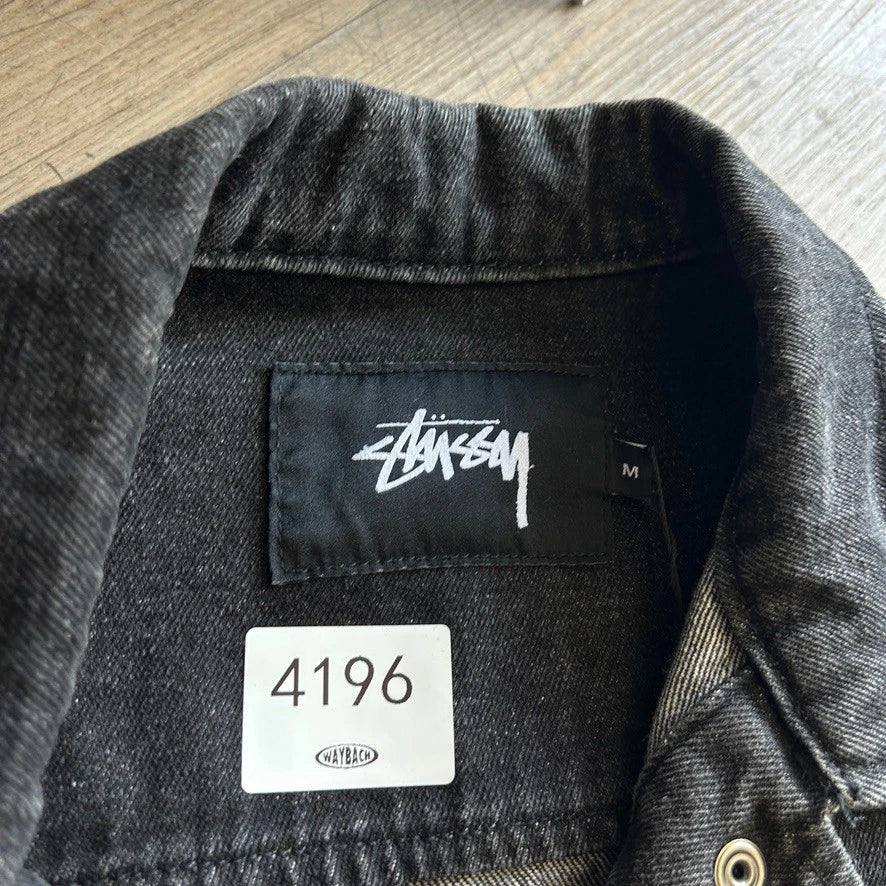 VINTAGE | Stussy Black Denim Workwear Chore Jacket sz M/L