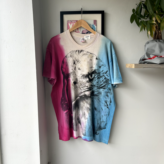 VINTAGE 90s | American Bald Eagle All Over Print T-Shirt sz XL Adult Made In USA
