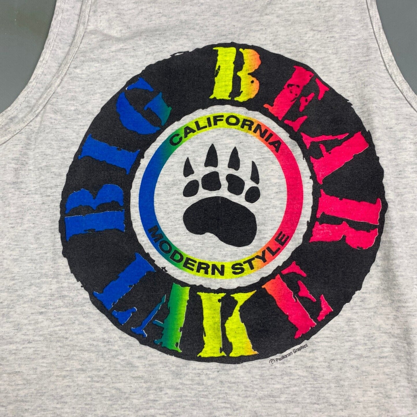 VINTAGE 90s Big Bear Lake California Sleeveless Tank T-Shirt sz Large Men Adult