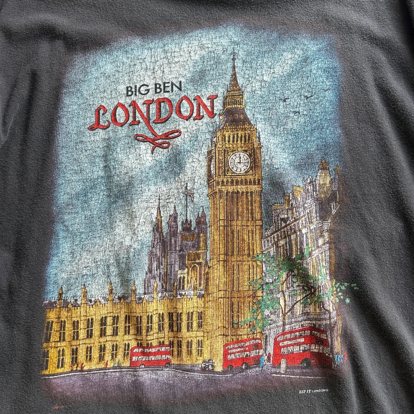 VINTAGE 90s | Big Ben LONDON England Art Illustration T-Shirt sz XL