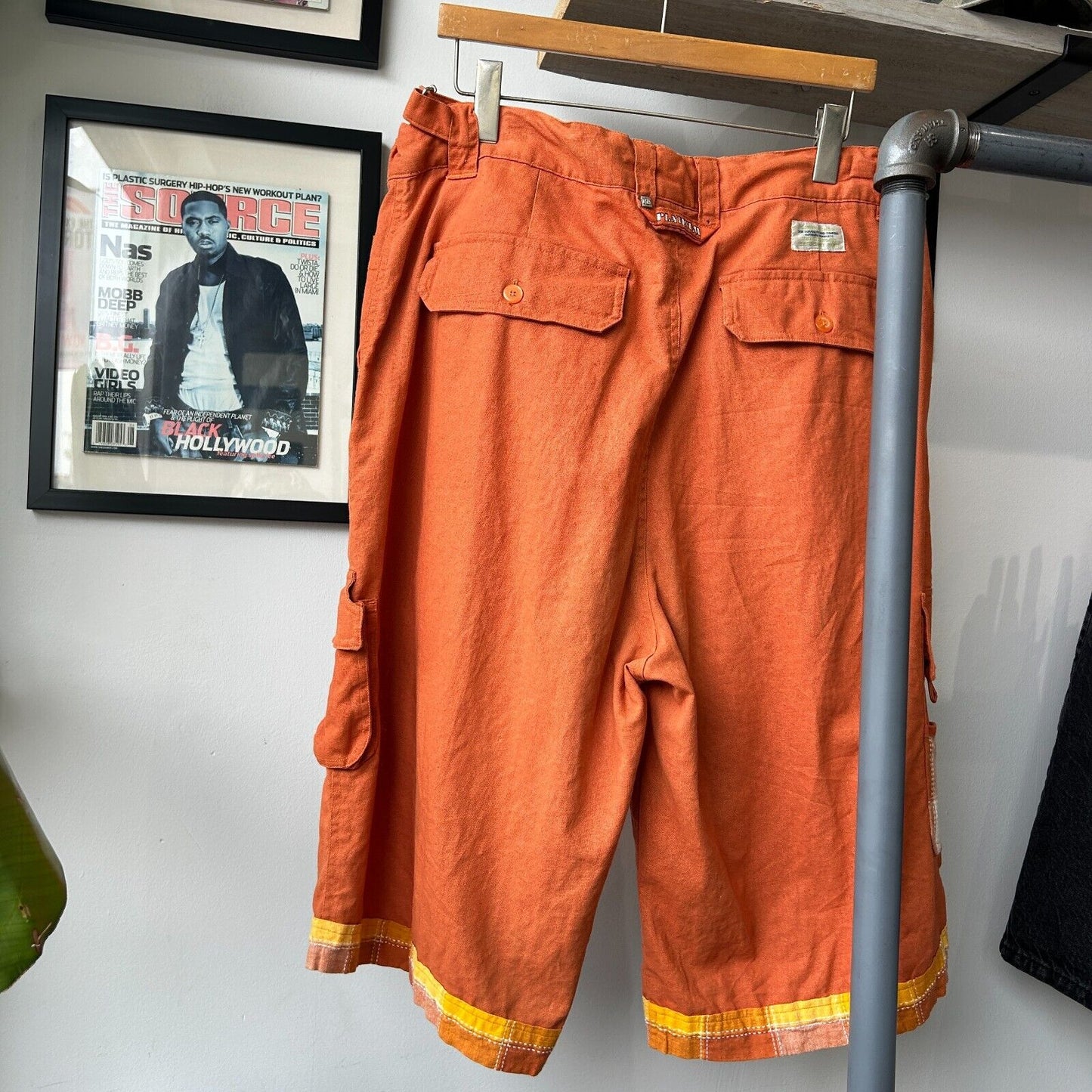 VINTAGE 90s | Platinum Hip Hop History Linen Baggy Shorts sz W36-40 XXL