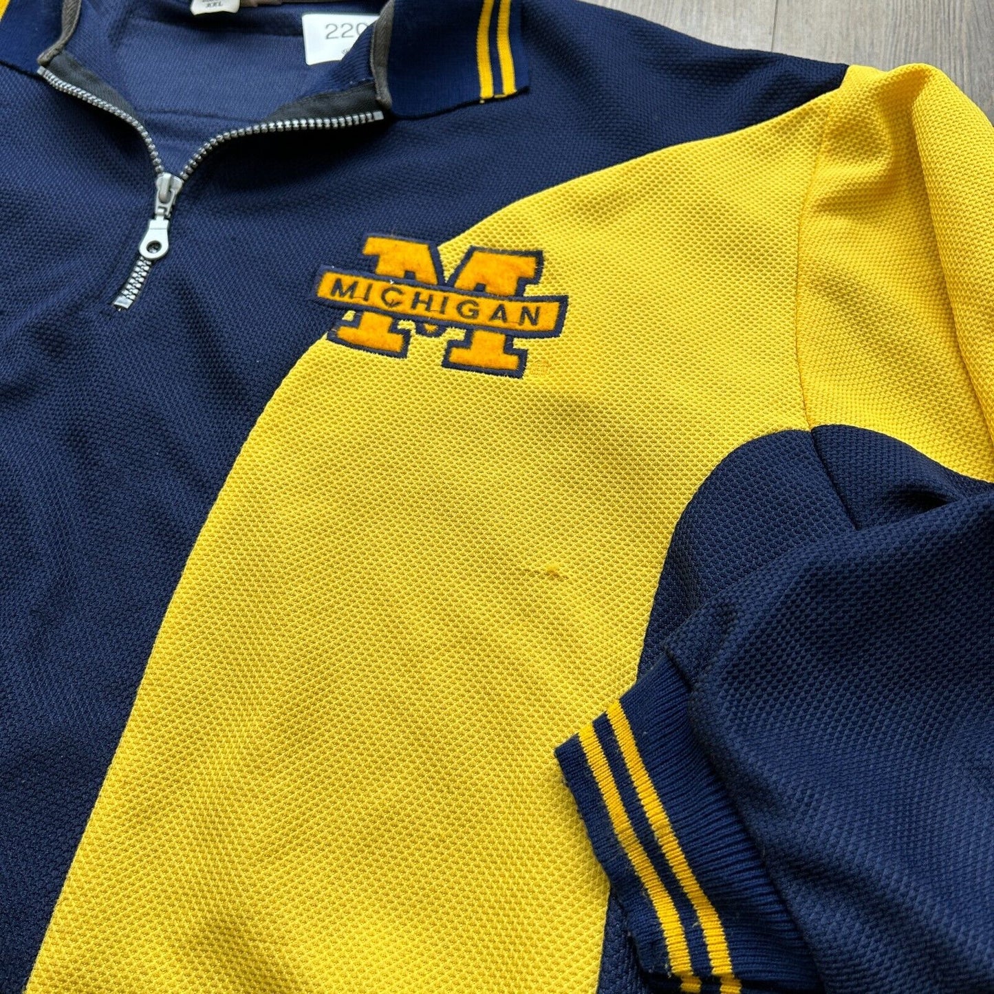 VINTAGE 90s | Michigan Wolverines 1/4 Zip Jersey Rugby Polo Shirt sz XXL Adult