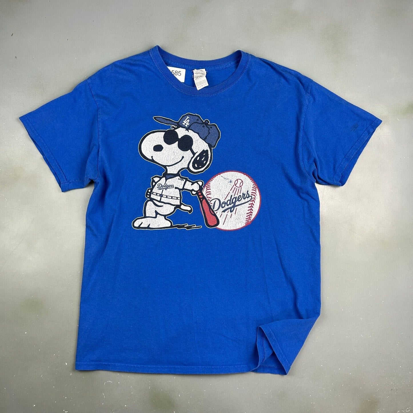 VINTAGE | LA Dodgers Snoopy Baseball Blue T-Shirt sz L Adult