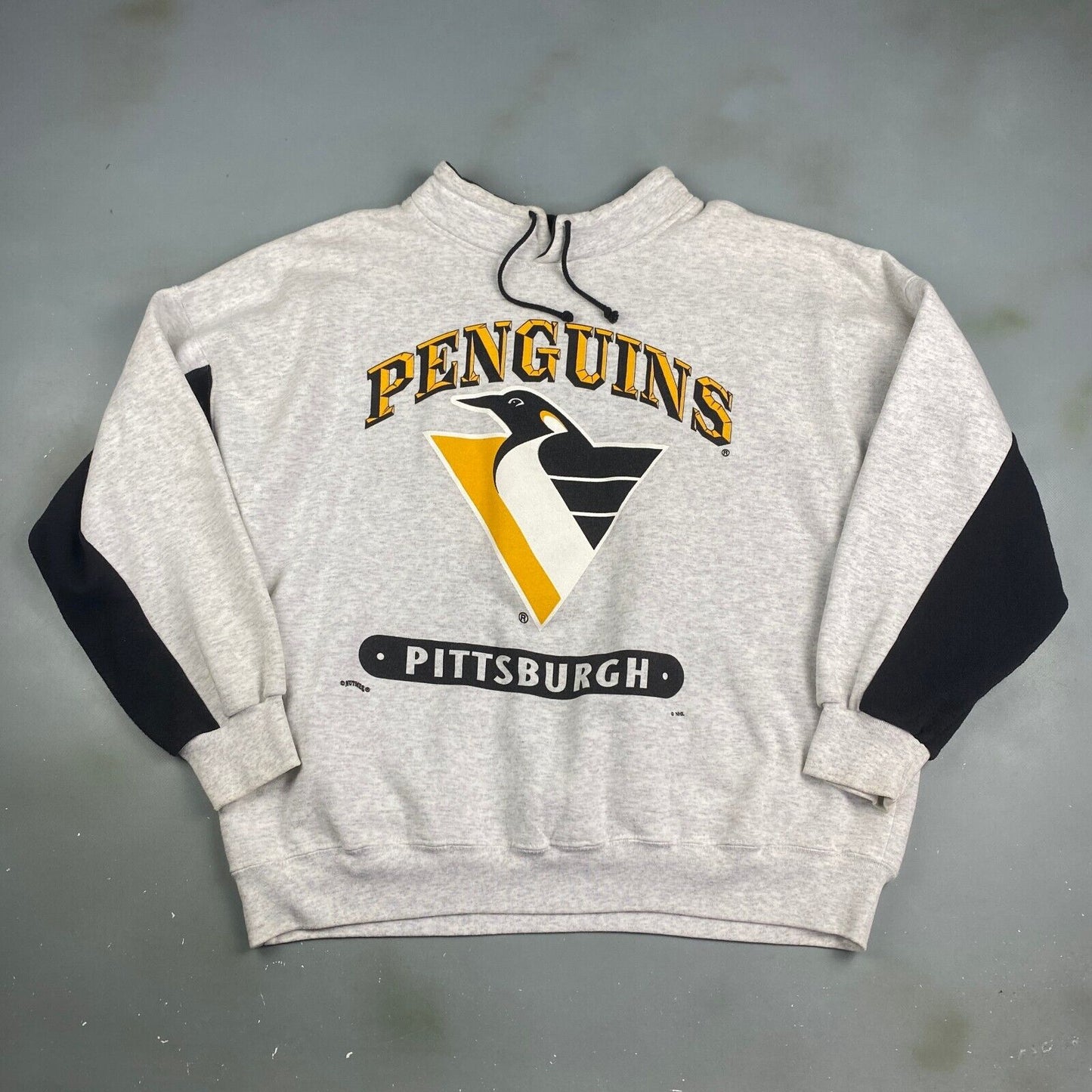 VINTAGE 90s NHL Pittsburgh Penguins Collared Sweater sz XL Mens Adult
