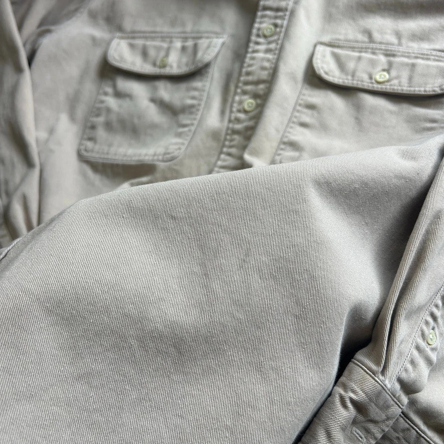 1990s J.CREW | Vintage Tan USA Made Button Down Shirt sz L
