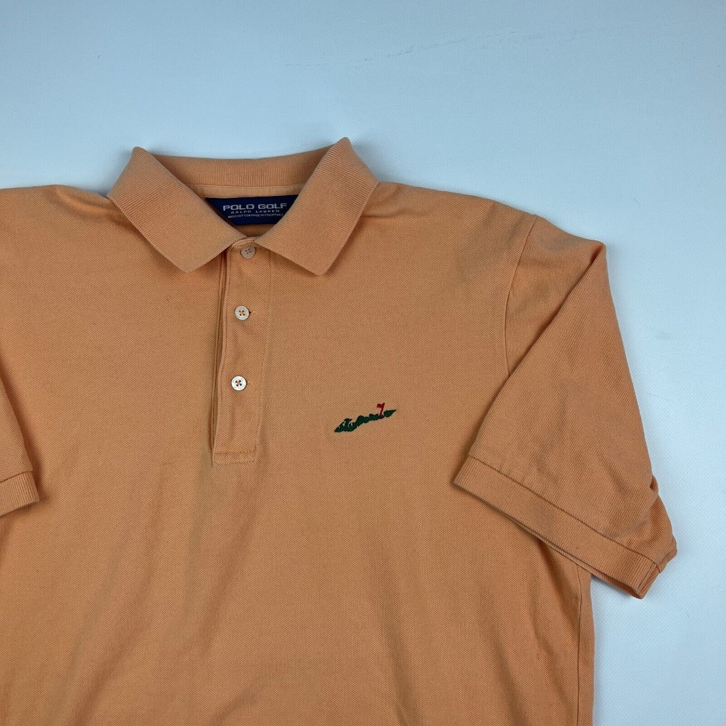 VINTAGE Ralph Lauren POLO Golf Orange Polo Shirt sz Medium Men