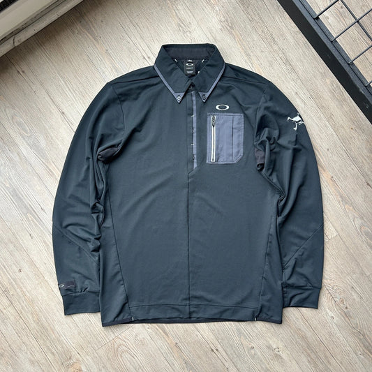 OAKLEY | Technical 1/2 Button Down Golf Polo Shirt sz L