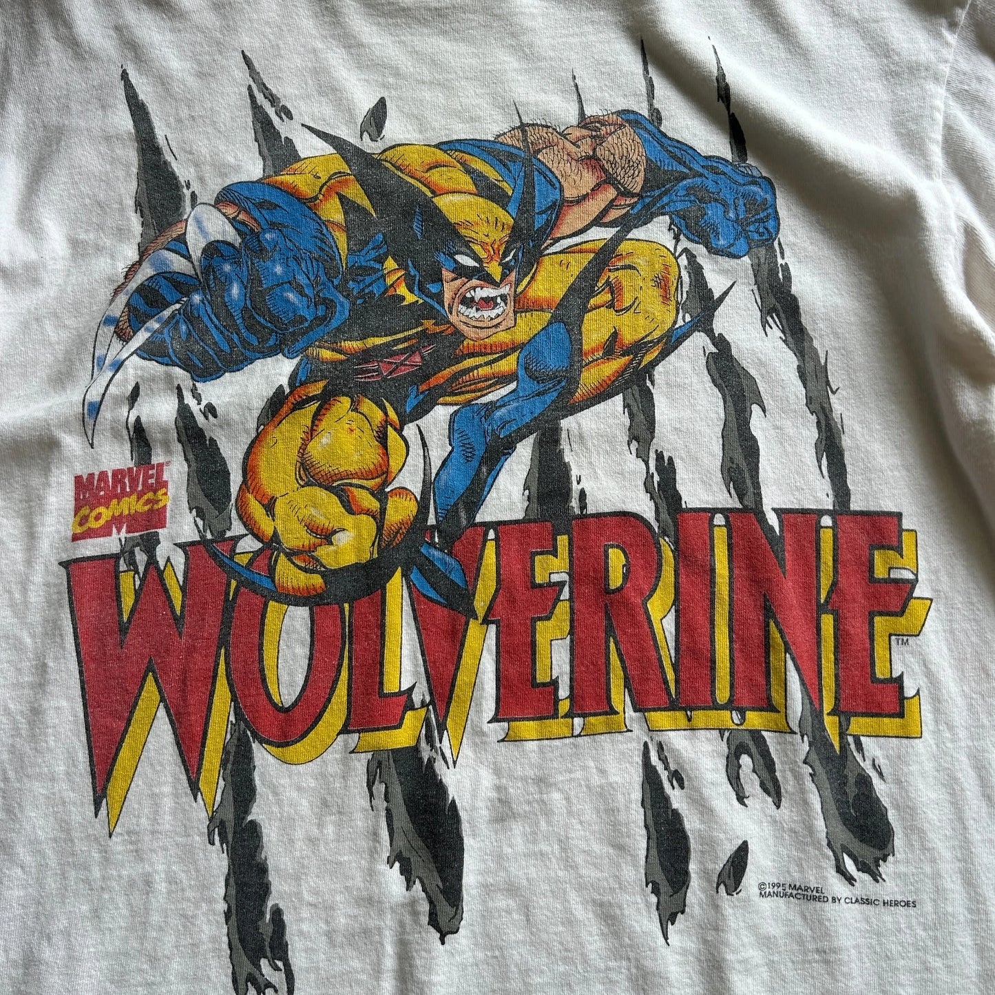 VINTAGE 1995 | Wolverine Classic Heros Marvel Comics T-Shirt sz L