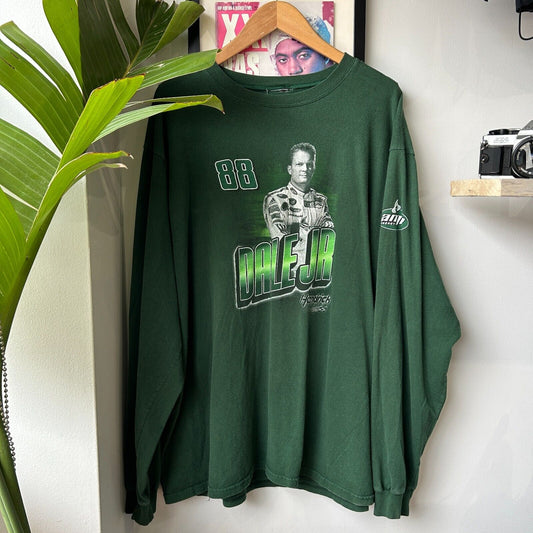 VINTAGE | Amp Energy Racing Dale Jr #88 Green Long Sleeve T-Shirt sz XXL Adult
