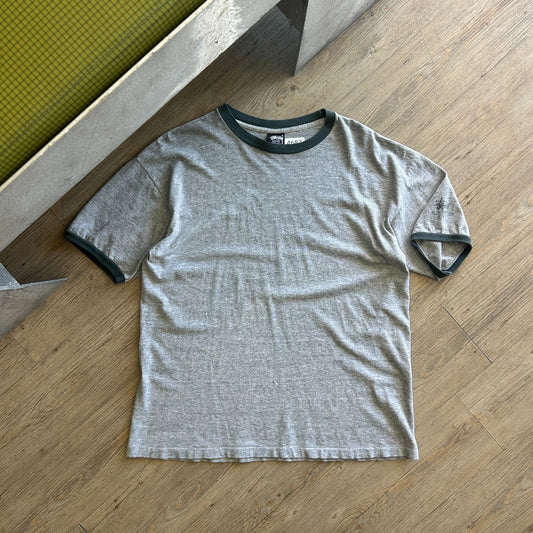 STUSSY All-Stars | 1990s Vintage Blank Ringer T-Shirt sz M/L