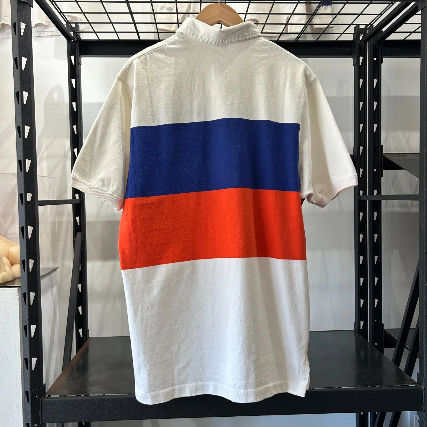 VINTAGE 90s | Polo by Ralph Lauren K-Swiss Crest Striped Stadium Polo Shirt sz L