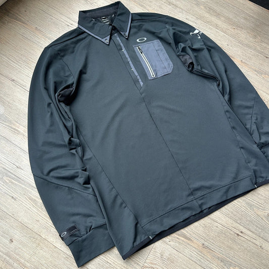 OAKLEY | Technical 1/2 Button Down Golf Polo Shirt sz L
